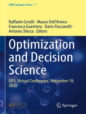 cover image of Optimization and Decision Science